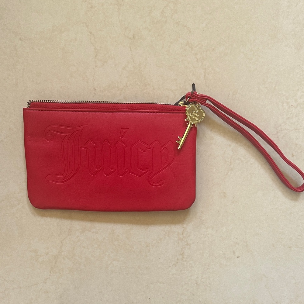 Juicy Couture Bold Red Wristlet with Key Charm